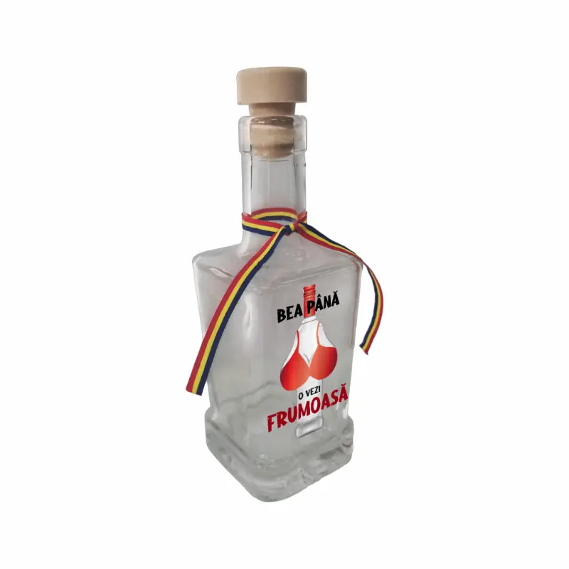 Bea pana o vezi frumoasa, sticla cu mesaj patrata, 250 ml, model divgs318 31